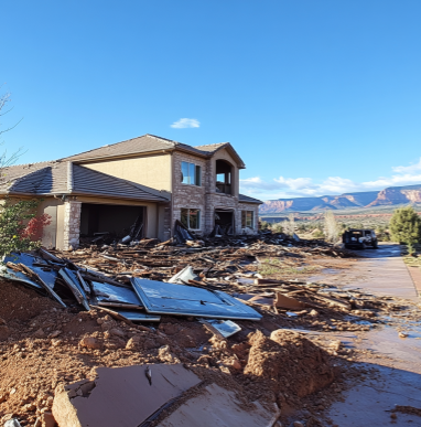 oof, storm damage in high land.