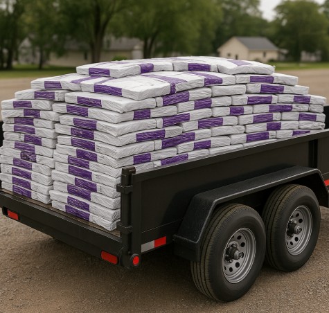trailer full of shingles