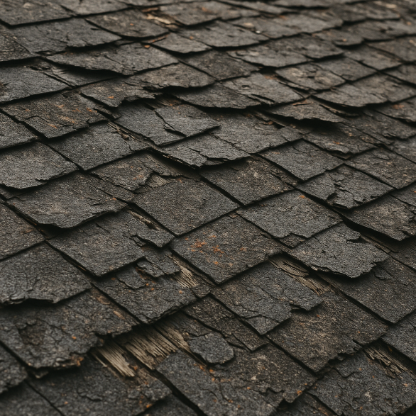 a roof after its lifespan had ended