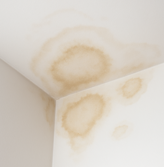 water damage on the ceiling